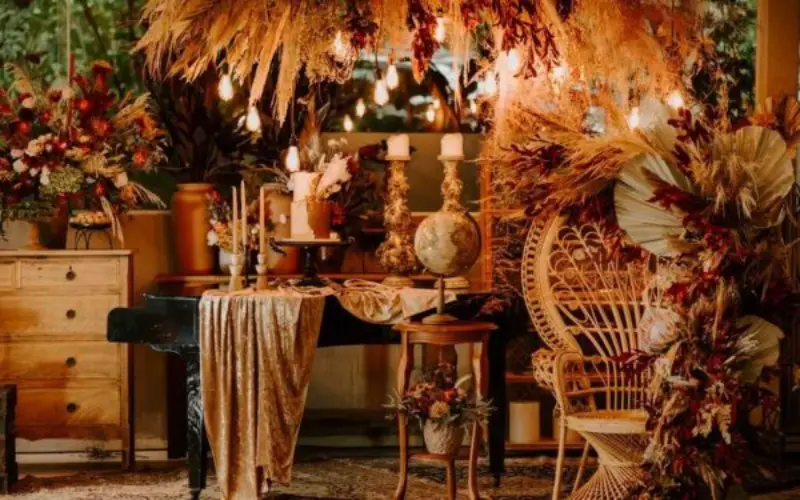 decora&ccedil;&atilde;o de mesa em tons terrosos