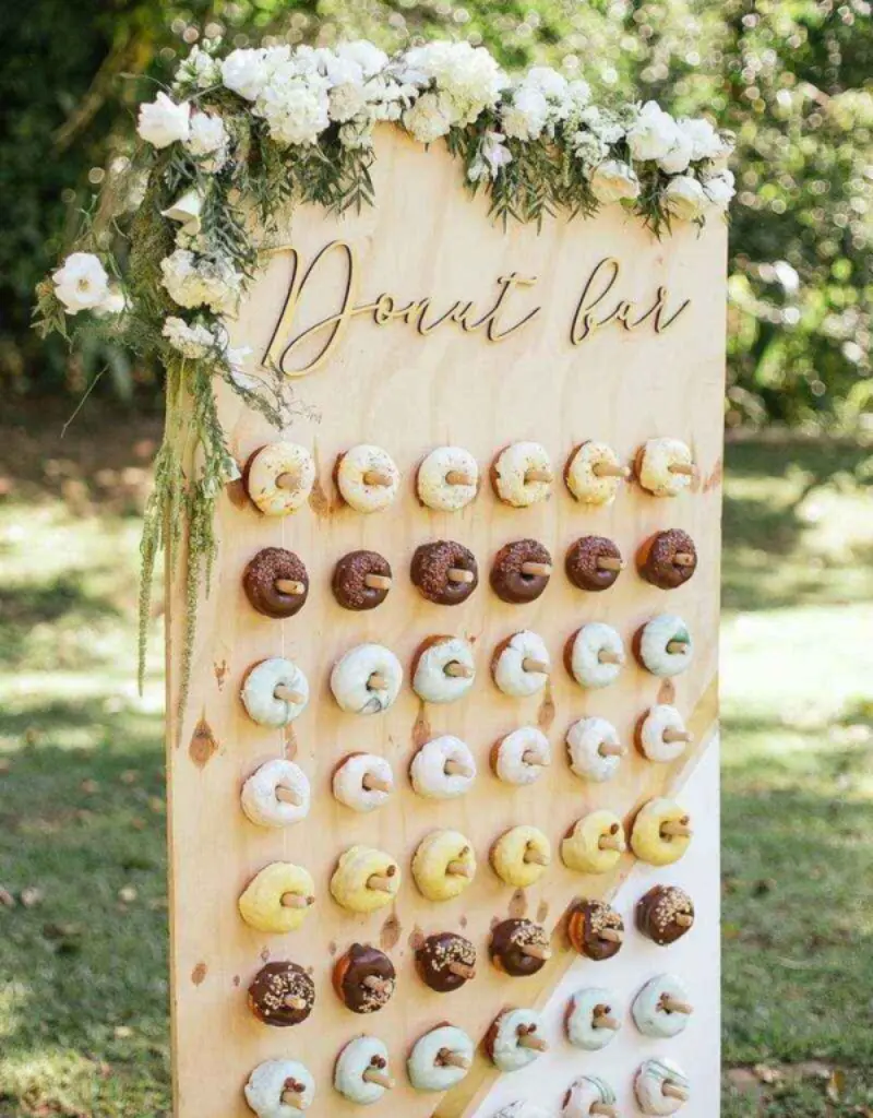 donut bar para decoração de chá de cozinha