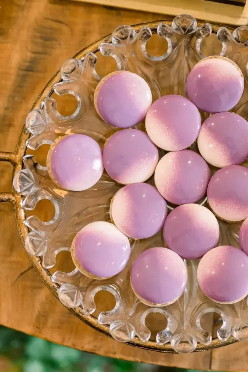 macaron para casamento lavanda