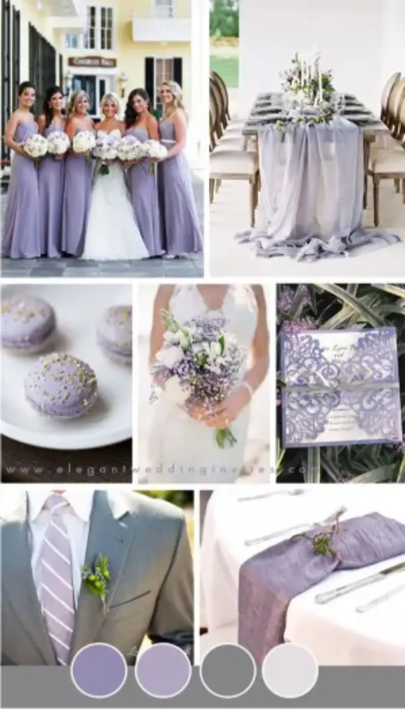 paleta de cores para casamento lavanda