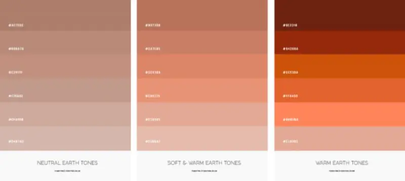paleta de cores tons terrosos para casamento