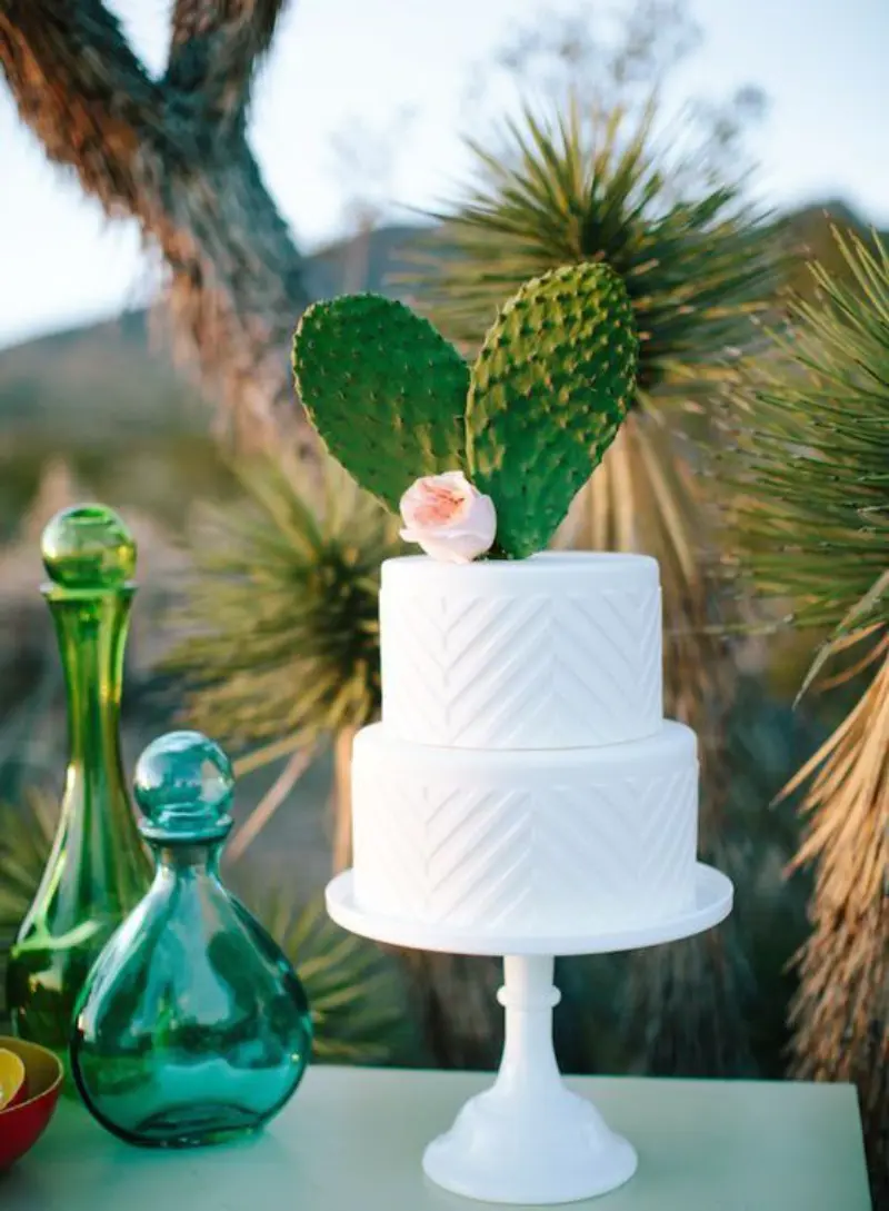  topo do bolo de casamento cactos e suculentas