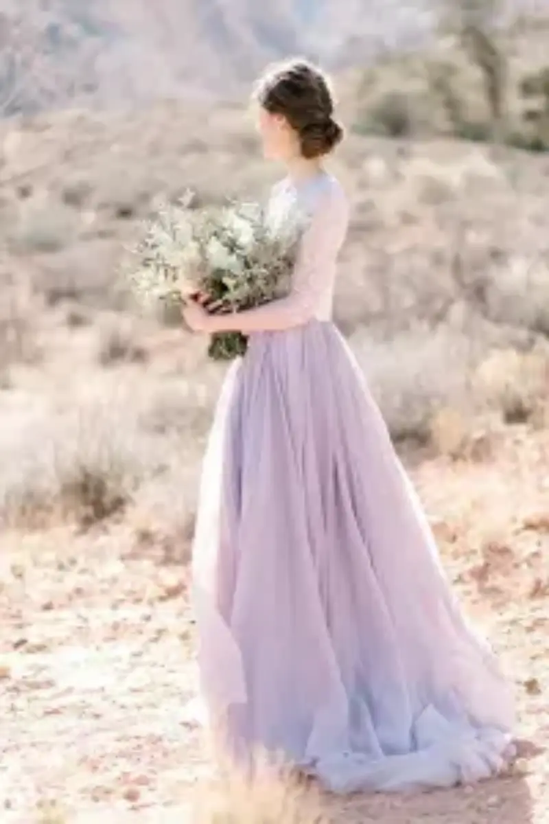 vestido de noiva na cor lavanda