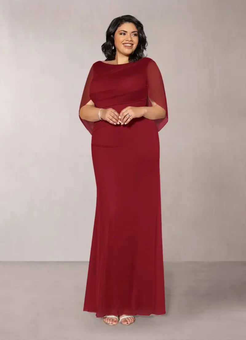 vestido para m&atilde;e do noivo marsala