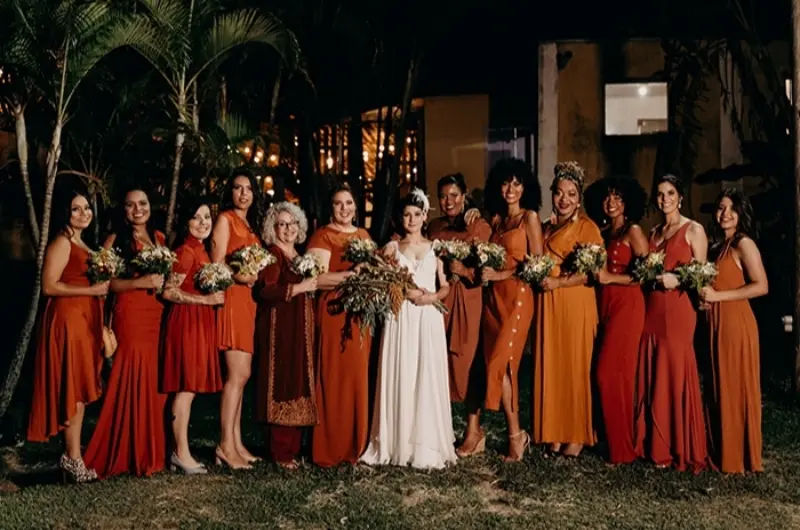 vestidos terracota para casamento