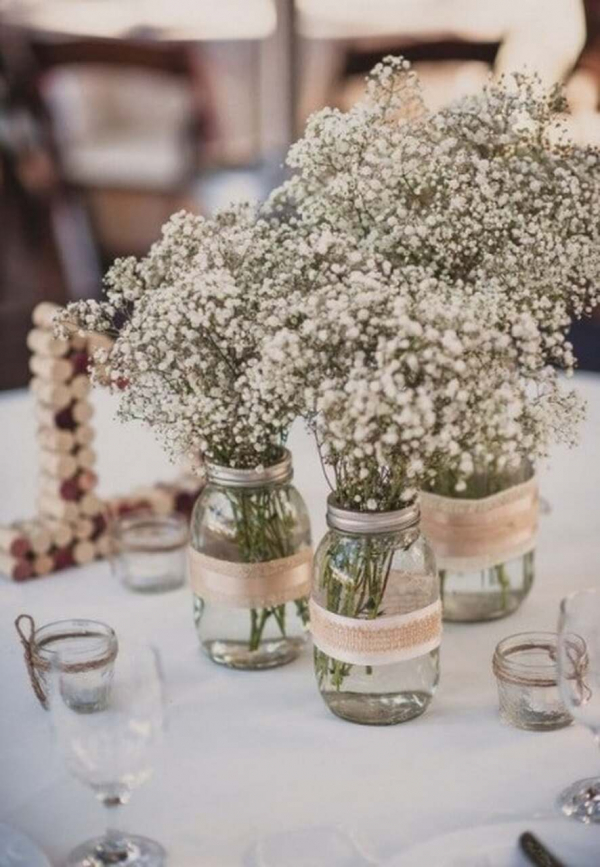 flor mosquitinho em vasos para casamento