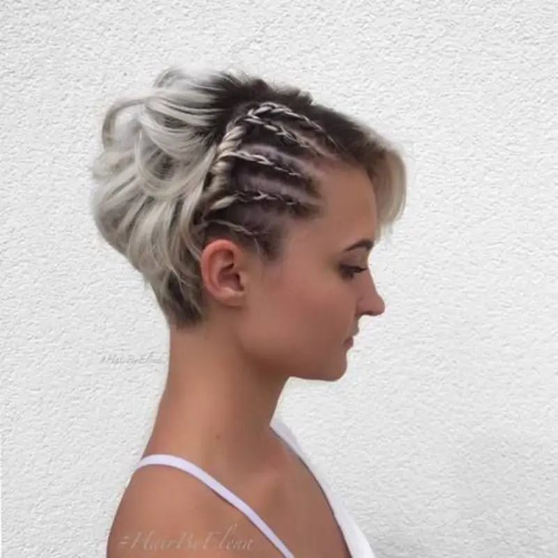 penteado com tran&ccedil;a na lateral para cabelo curto