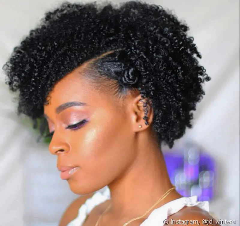 penteado preso lateral cabelo curto crespo