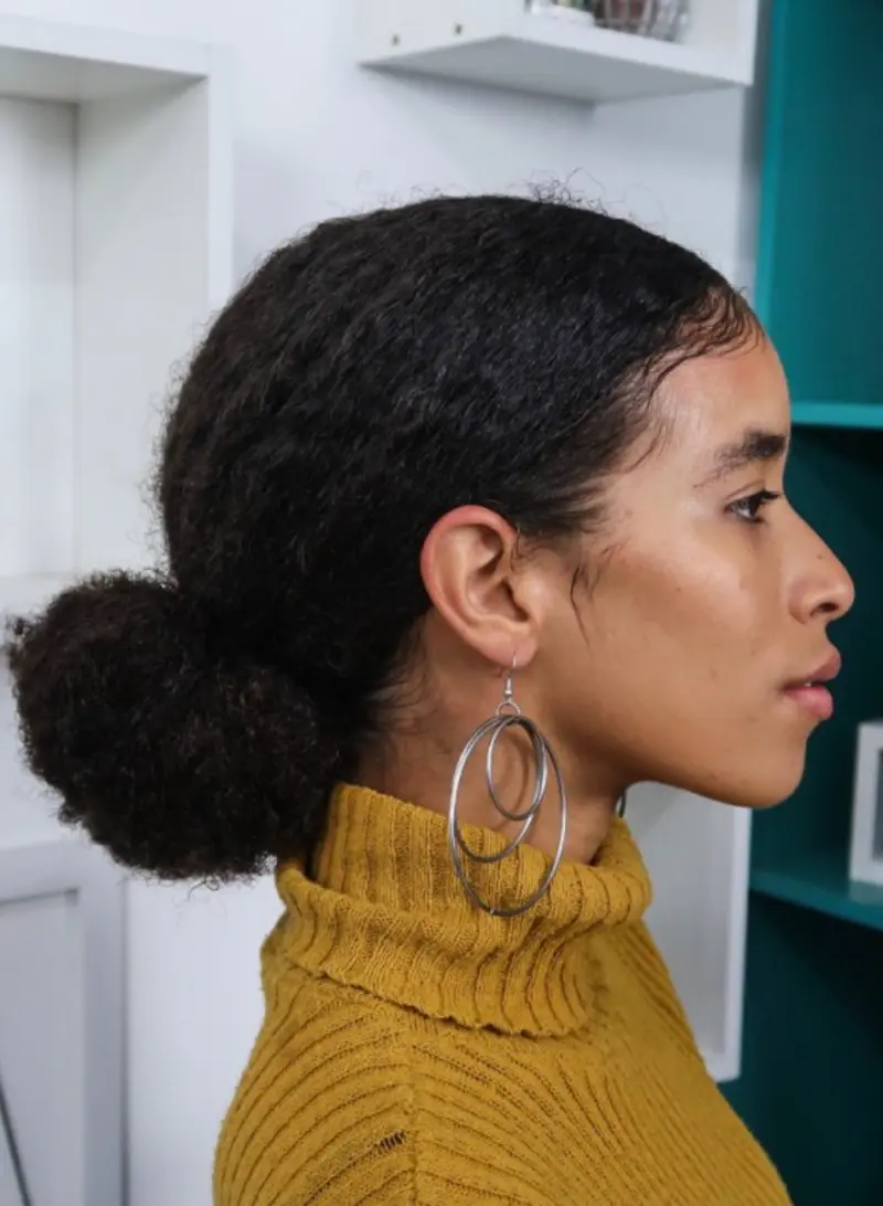  coque baixo cabelo crespo