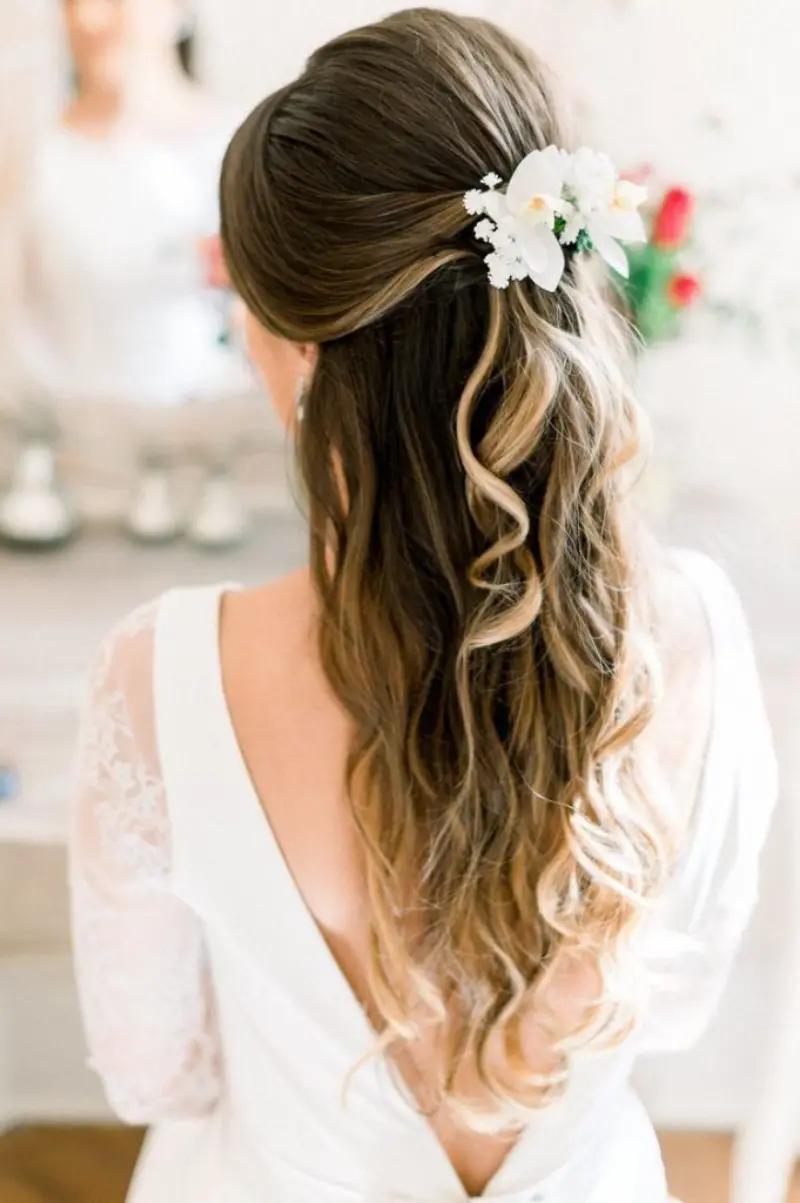  cabelo semipreso para casamento civil