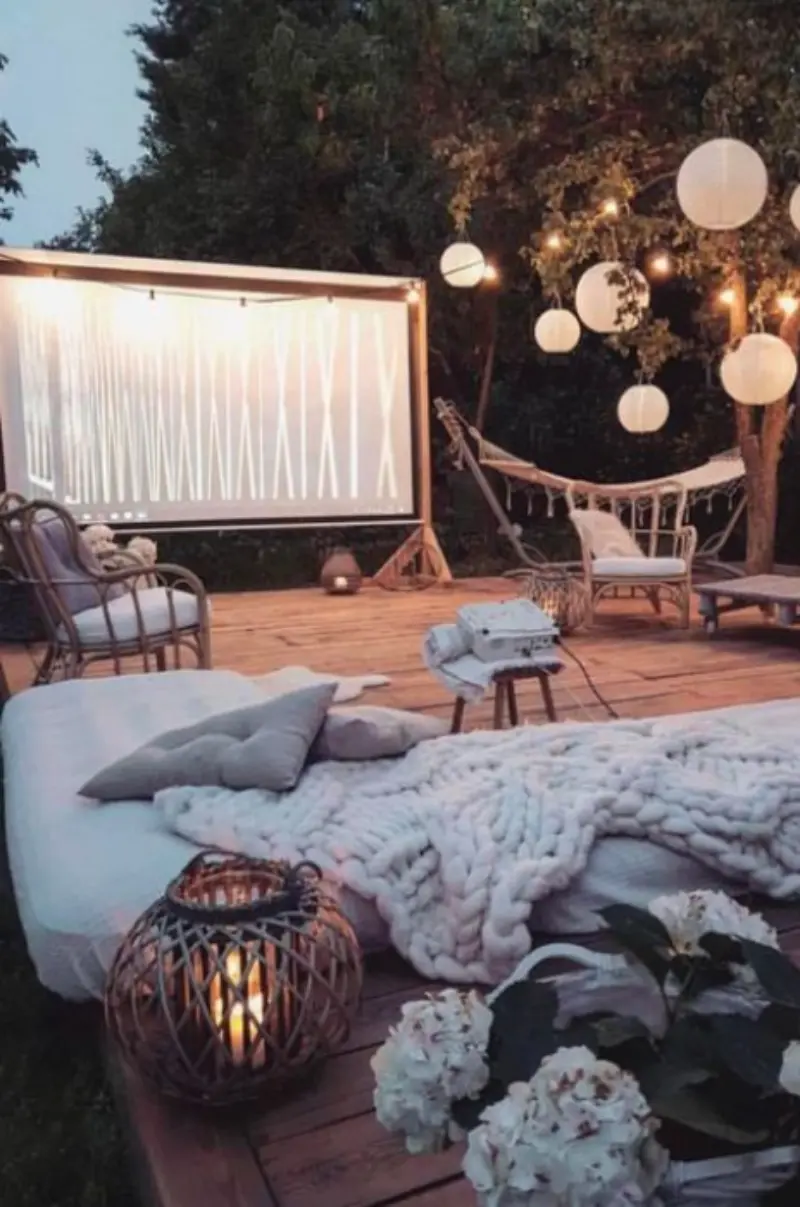 cinema ao ar livre para casamento