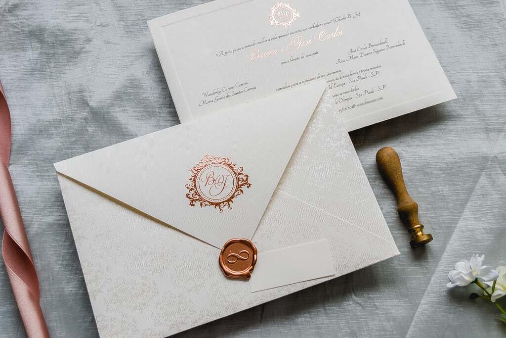 convite de casamento clássico tradicional