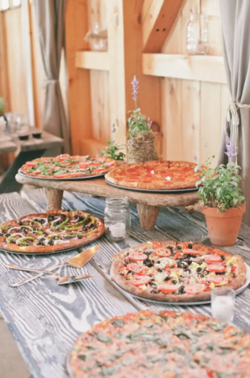 ilha gastronômica de pizza para casamento