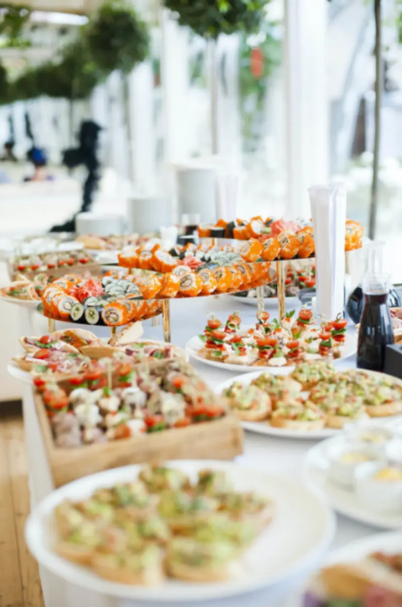 ilha gastronômica de sushi para casamento