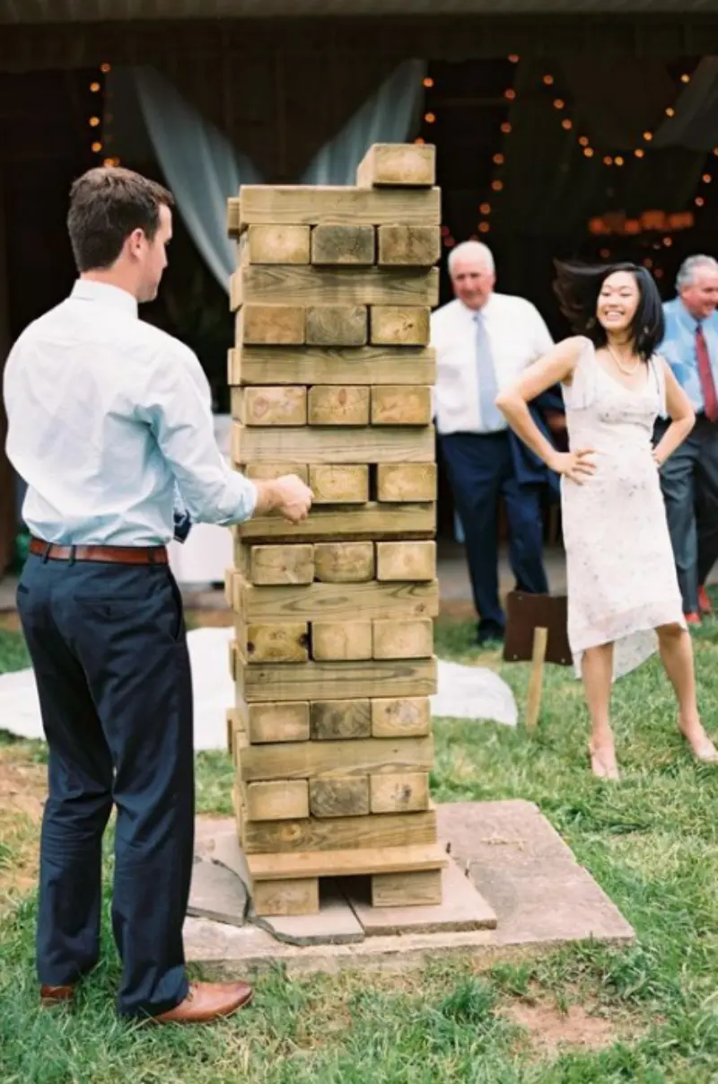 jenga gigante para brincar no casamento