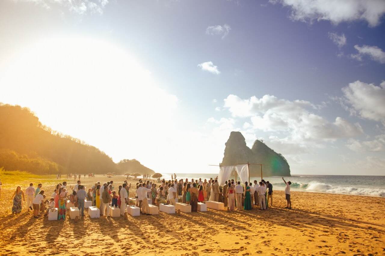 casamento no final da tarde no morro dois irmãos fernando de noronha