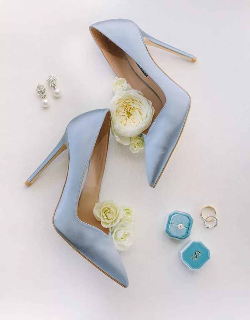 sapato de noiva azul para something blue de casamento