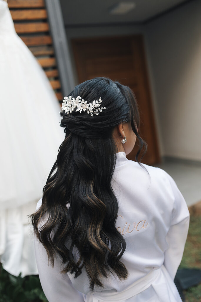 penteado semi preso para noiva