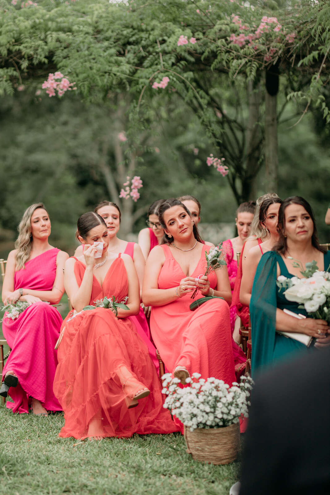 madrinhas com vestidos rosa