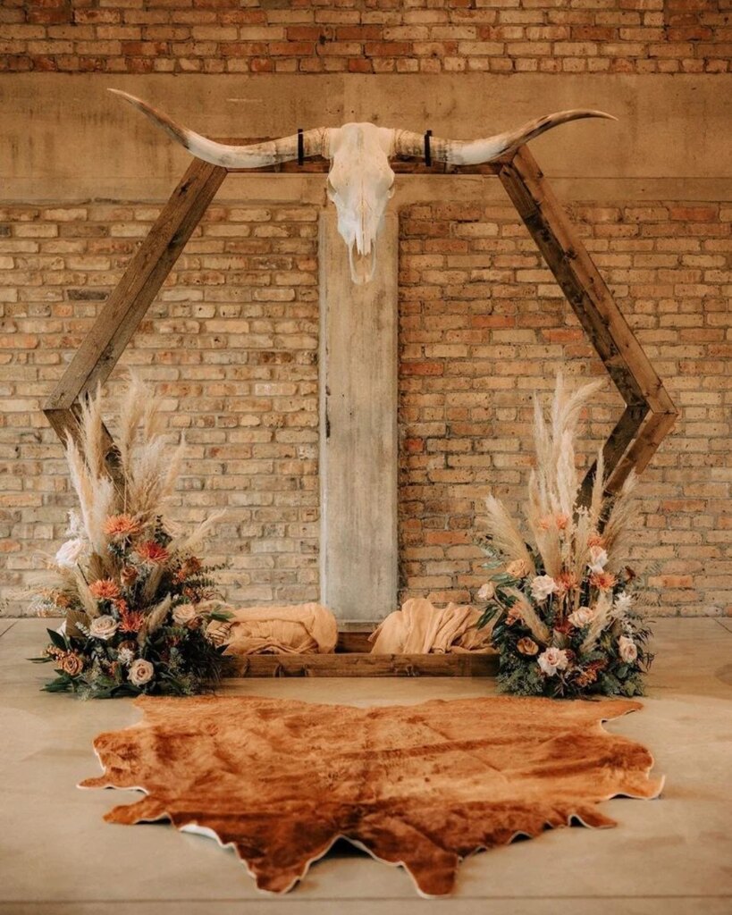 altar para casamento estilo folk