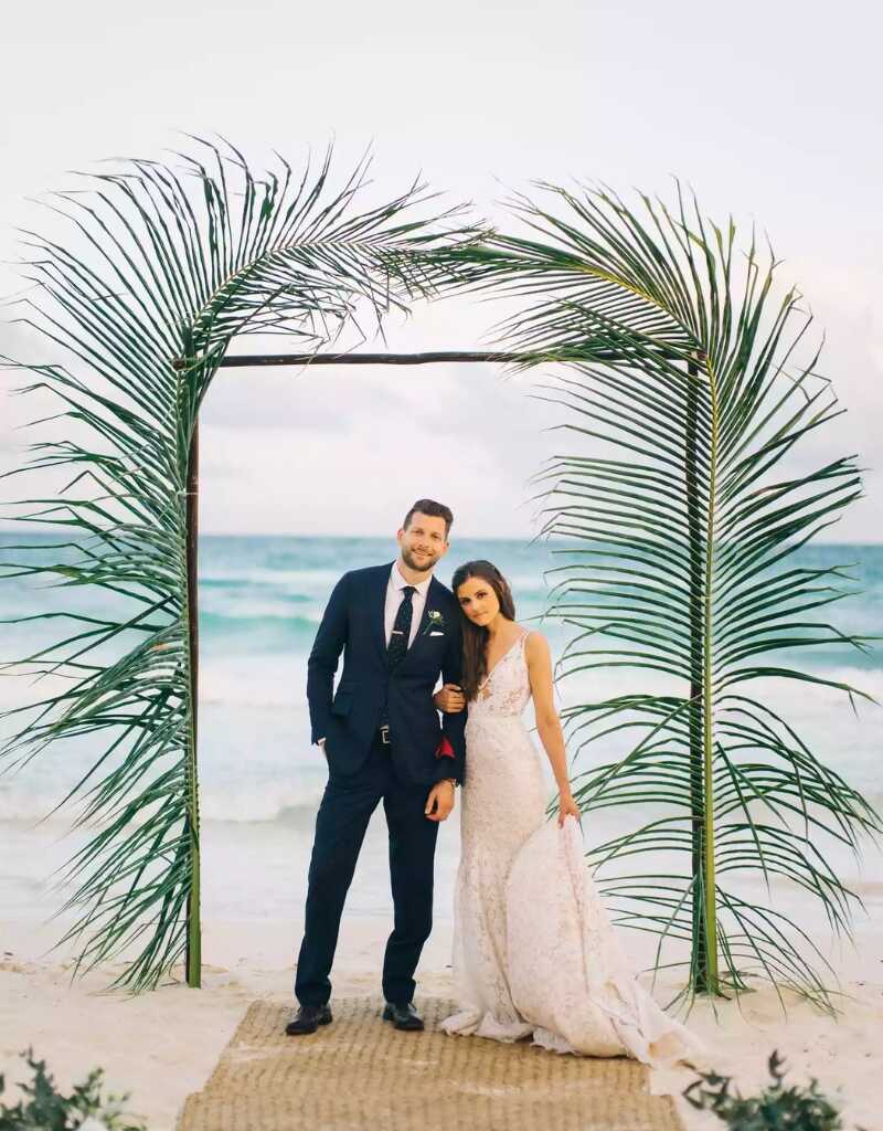 altar de casamento na praia simples