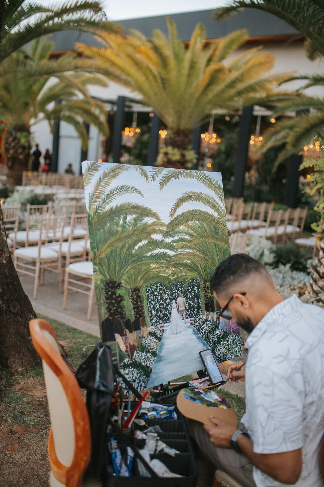 pintura ao vivo para casamento