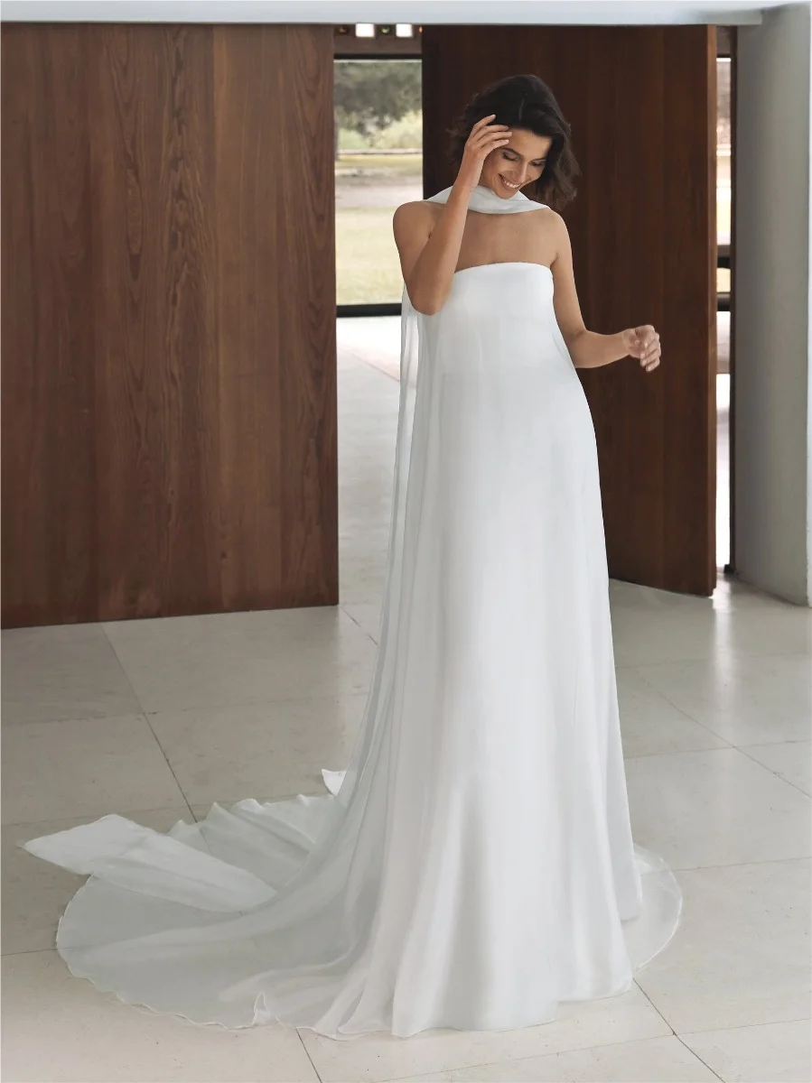 noiva com vestido para casamento civil minimlista