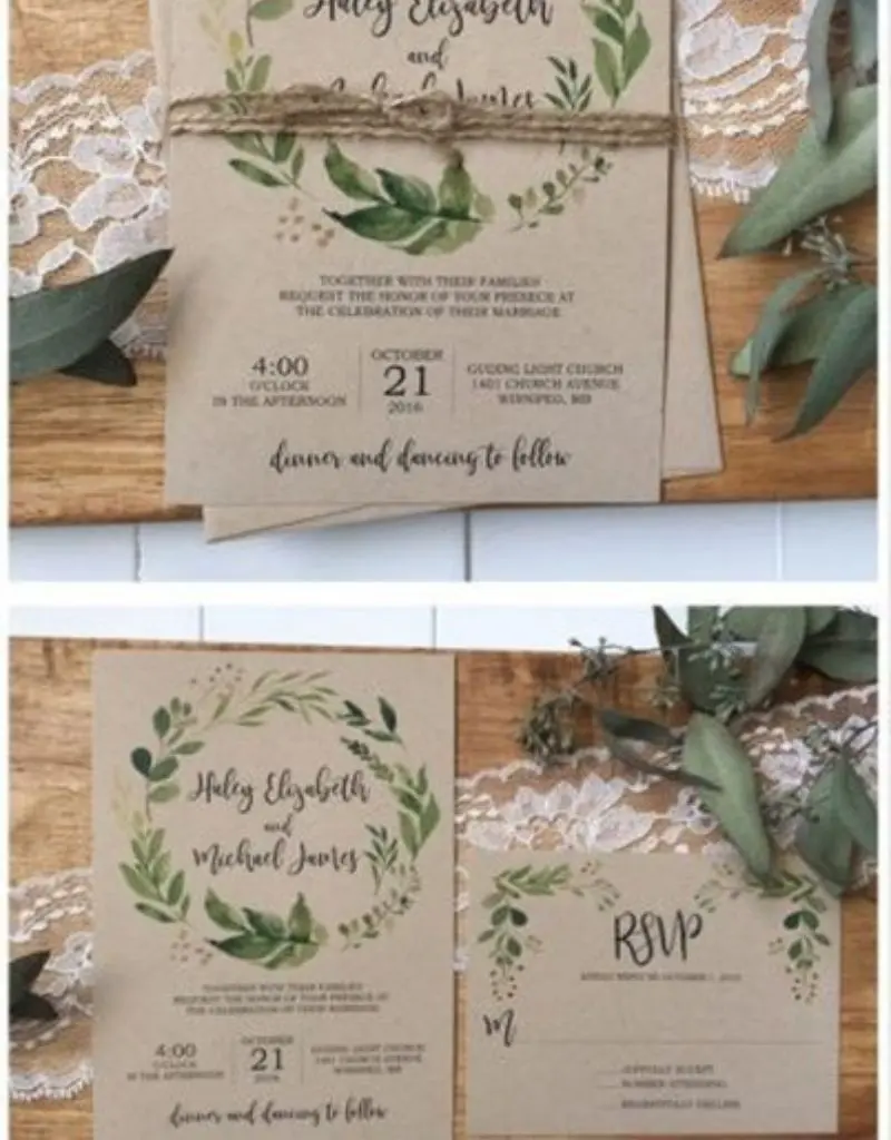 convite de casamento rústico com sisal