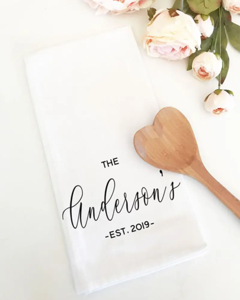 lembrancinha chá de panela pano de prato personalizado