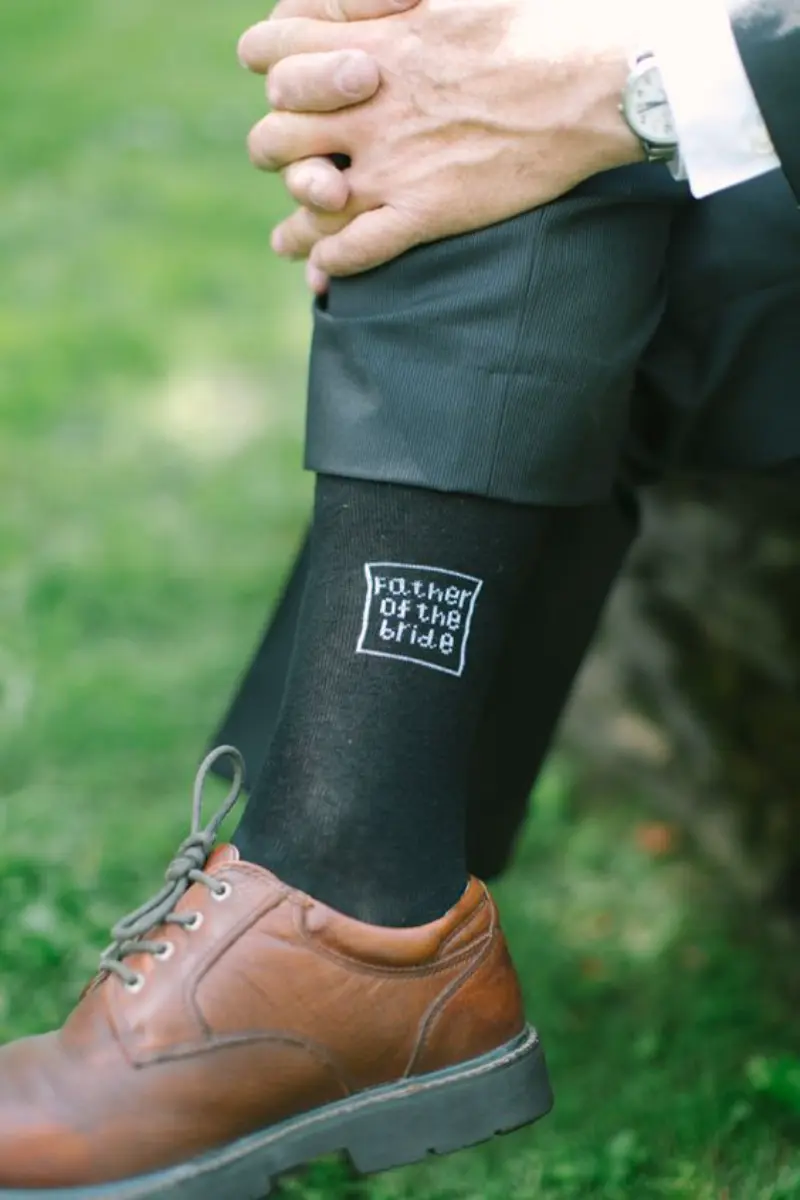 meia com frase para lembrancinha para o pai da noiva