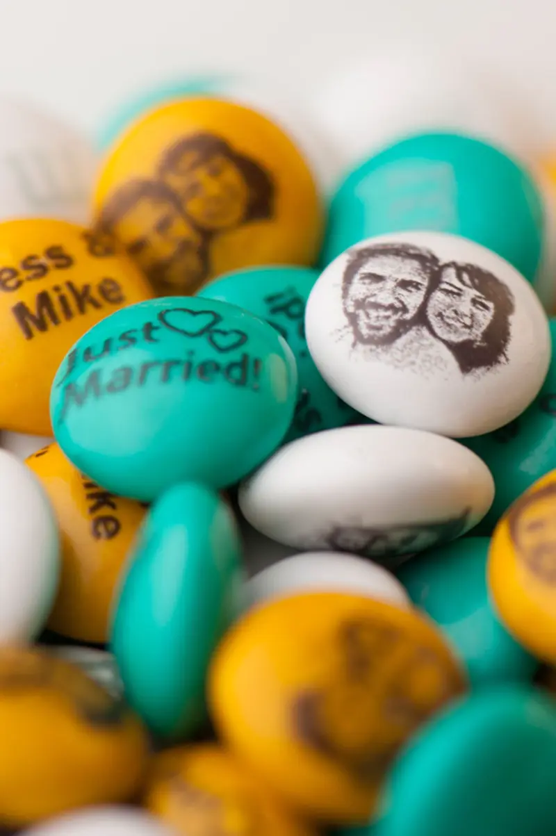 M&Ms personalizados para lembrancinha de casamento