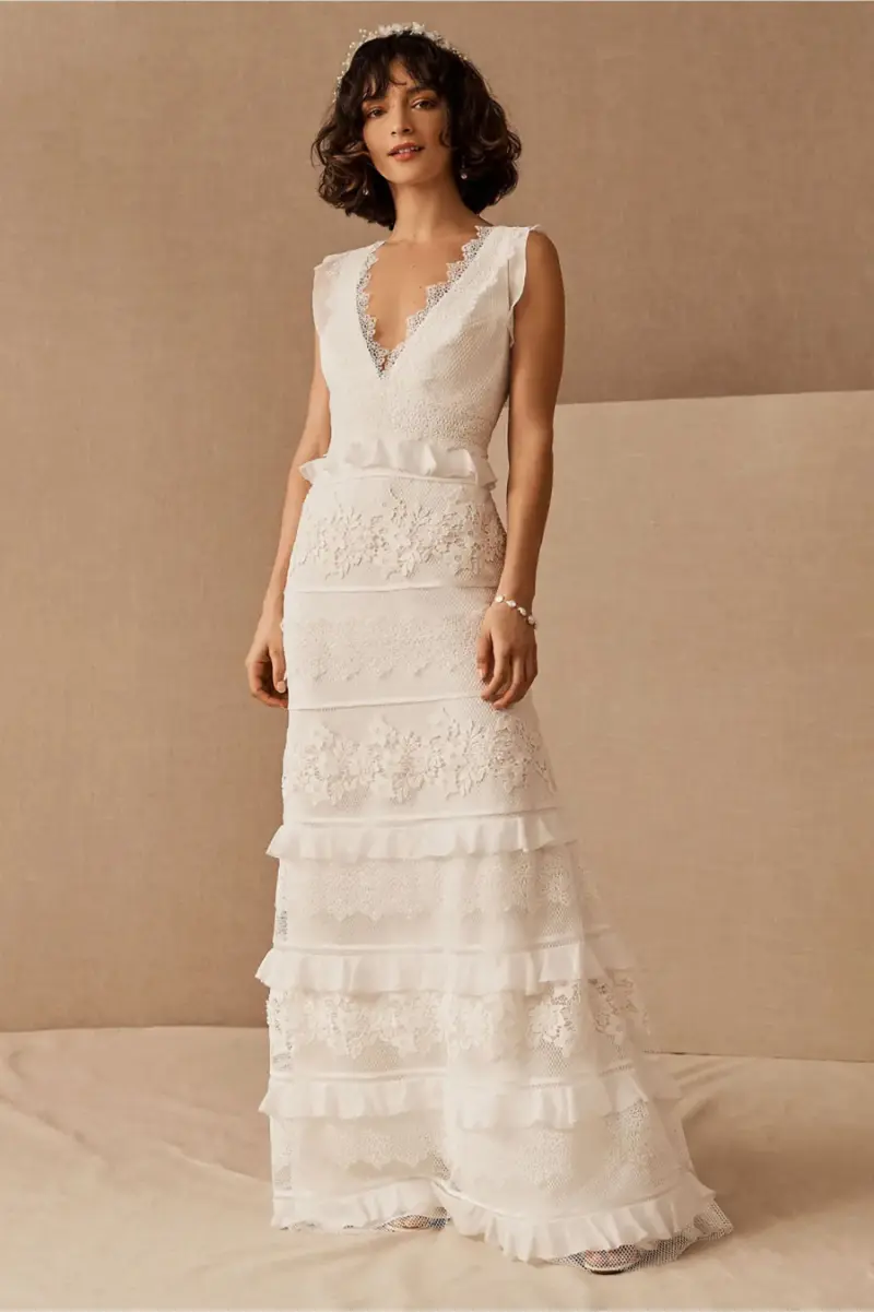 vestido de noiva com babados