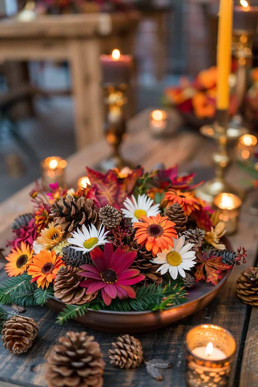 Arranjos com flores da mesma espécie mas em diferentes cores