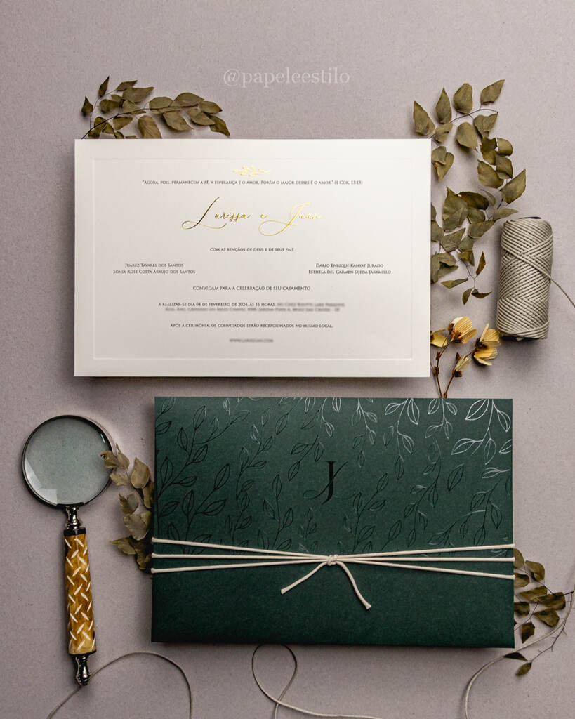 Convite de casamento, papelaria e identidade visual com talento e exclusividade!