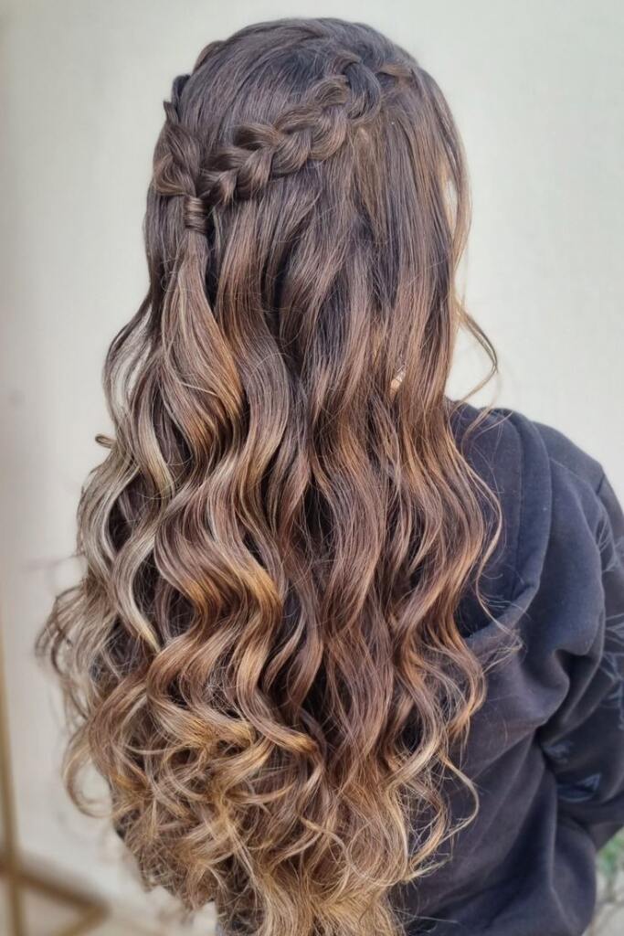 penteado semipreso com trança