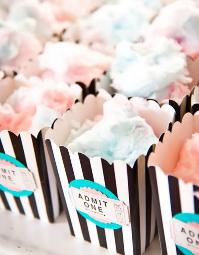 algodão doce para casamento em caixinha