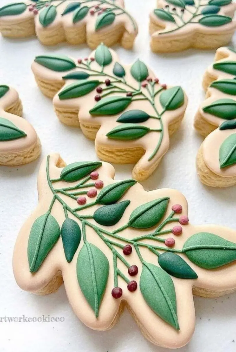 biscoito folhas de casamento