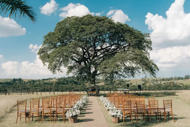 cerimônia em casamento no campo