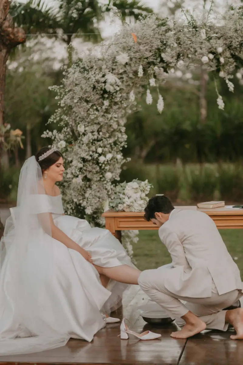  cerimônia lava-pés  em casamento evangélico