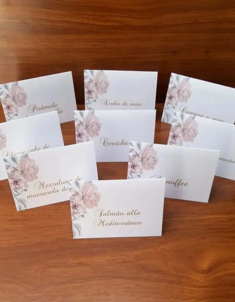  plaquinha de casamento para menu