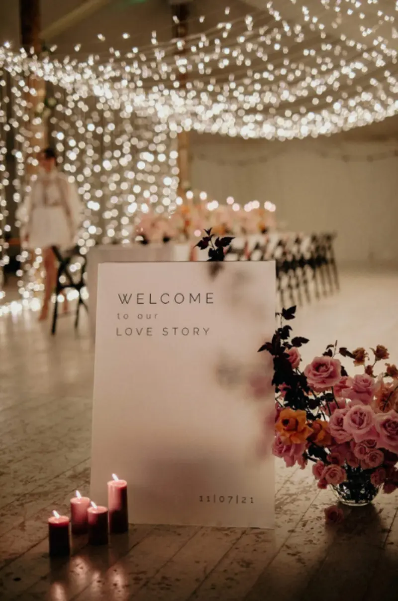 recepção de um casamento minimalista