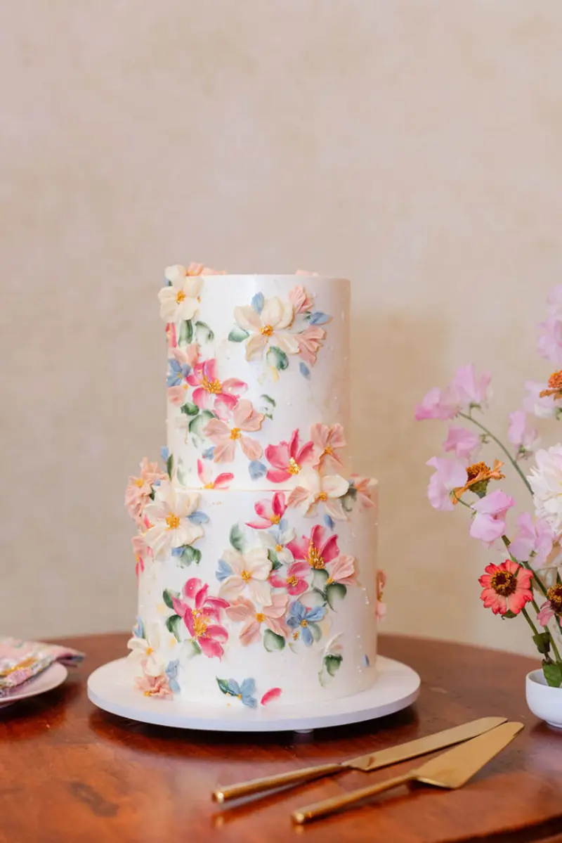 bolo de casamento floral