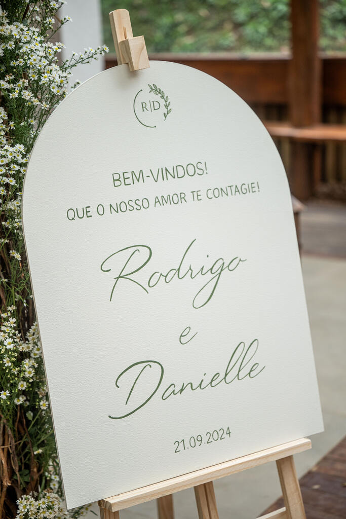 placa de boas-vindas