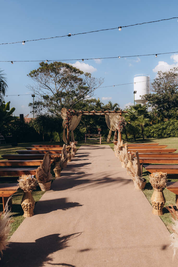 espaço de casamento rústico boho