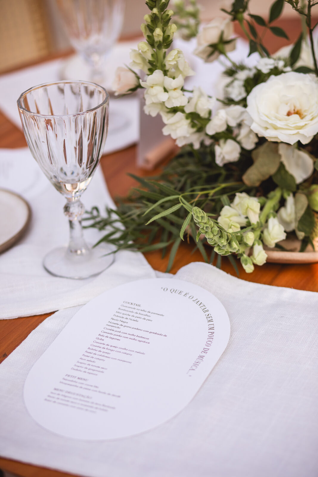 menu de casamento