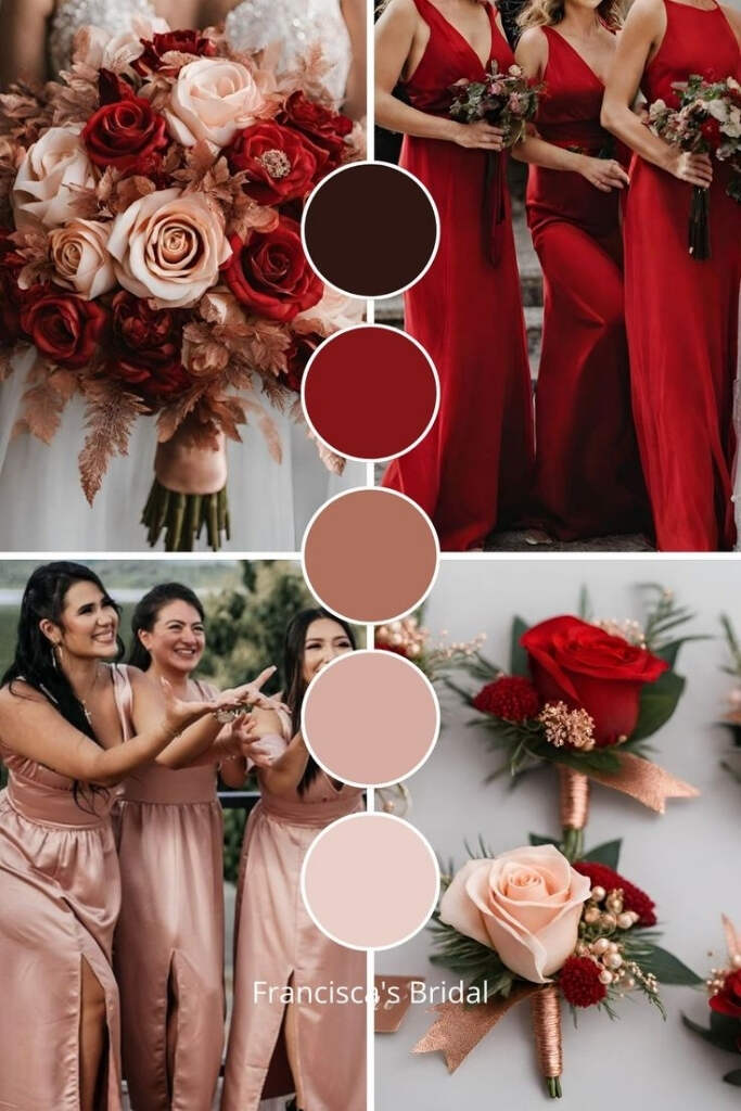 paleta de cores vermelha para casamento