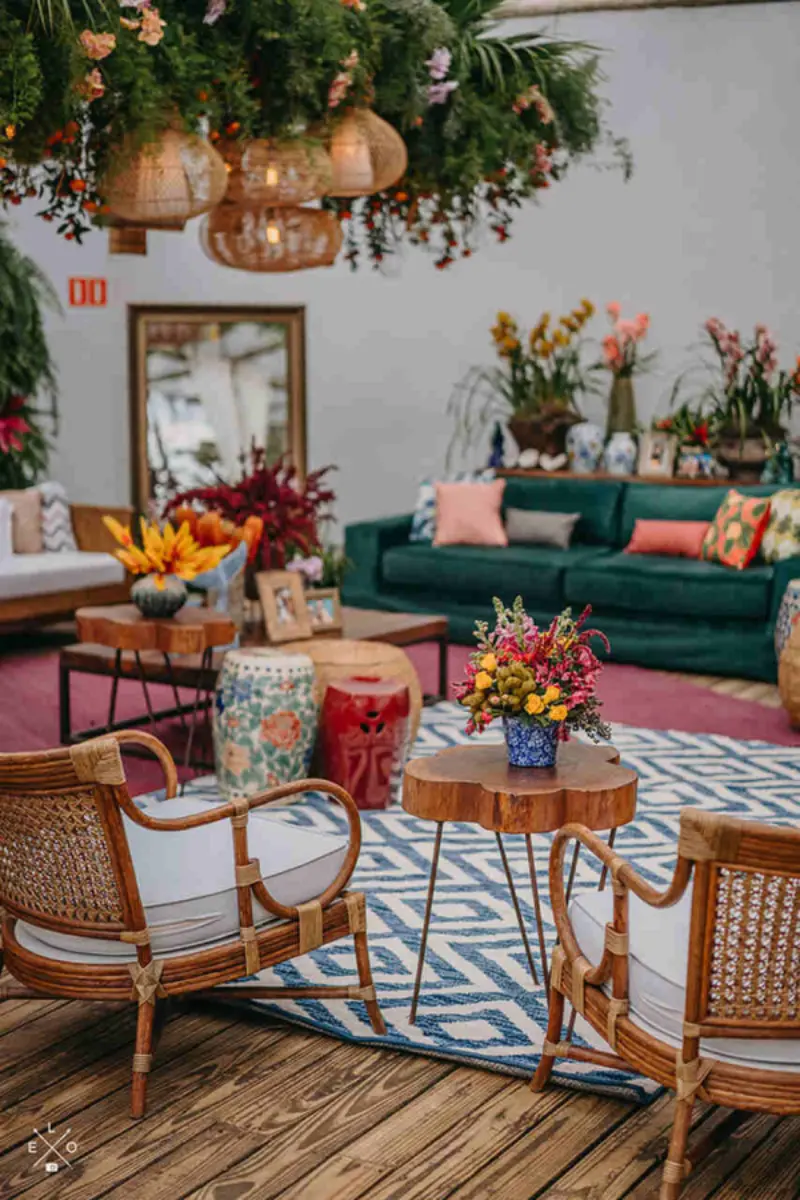 lounge para casamento estilo tropical