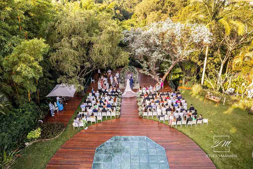 vista de cima de casamento