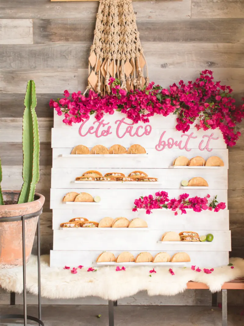 Bar de tacos para casamento temático mexicano