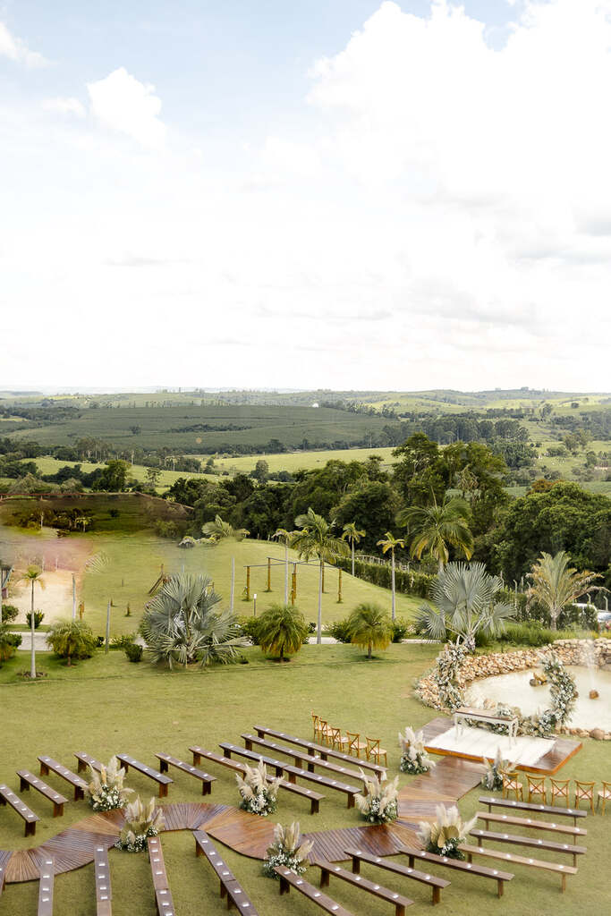 vista de casamento no campo